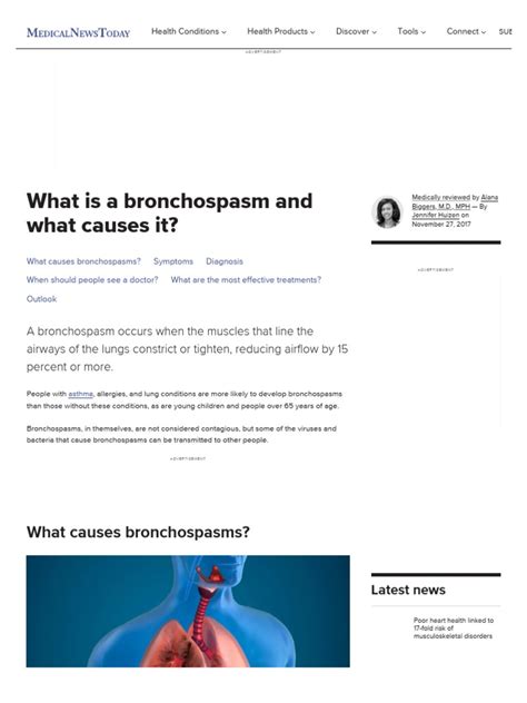 Bronchospasm: Causes, symptoms, and diagnosis.